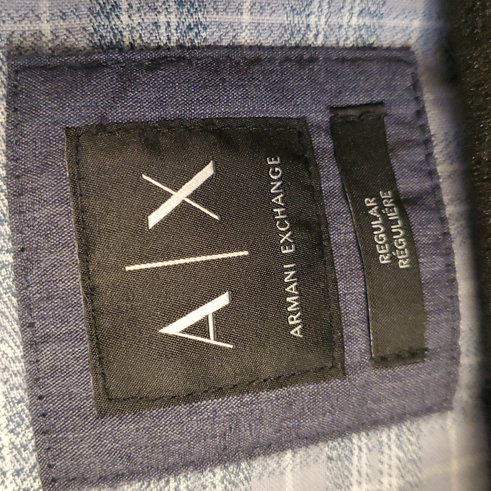 A|X Armani Exchange Mens Long Sleeve Button Shirt Gray Size XL  Business Casual - Picture 2 of 10